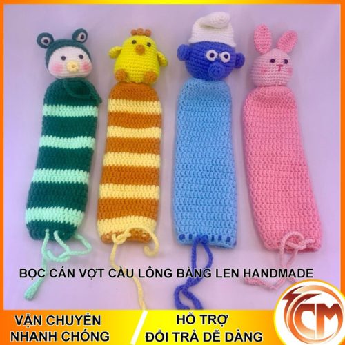 Bọc cán vợt cầu lông bằng len handmade