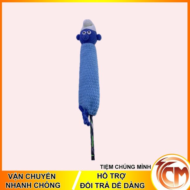 Bọc cán vợt cầu lông bằng len handmade hình xì trum