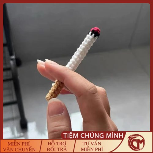 Móc khóa điếu thuốc đan len