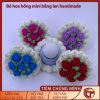 Bó hoa hồng mini móc len từ quả cầu lông