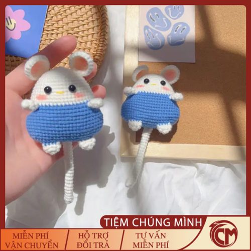 Móc khoá len chuột Hamster đuôi dài