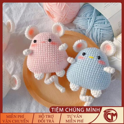 Móc khoá len chuột Hamster đuôi dài