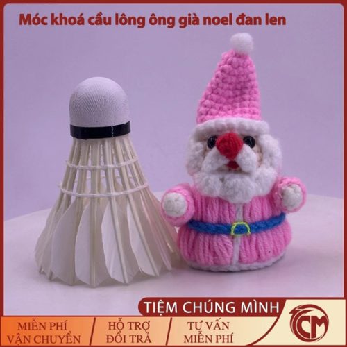 Móc khoá cầu lông ông già Noel