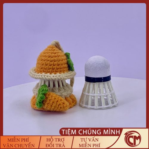 Móc khóa len cầu lông thỏ cà rốt