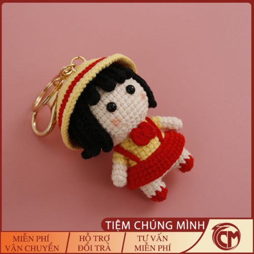 móc khóa len hình chibi maruko-chan