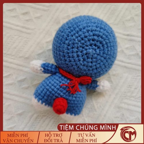 Móc khóa Doraemon đan len