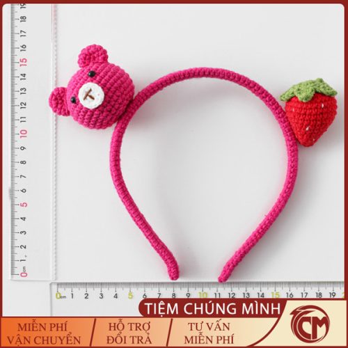 Băng đô Gấu Dâu bằng len Handmade