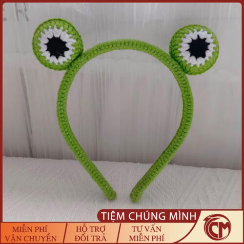 Băng đô len hình Ếch Mắt to đáng yêu cho bạn nữ và bé gái