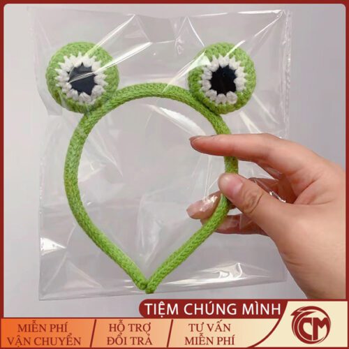 Băng đô len hình Ếch Mắt to đáng yêu cho bạn nữ và bé gái
