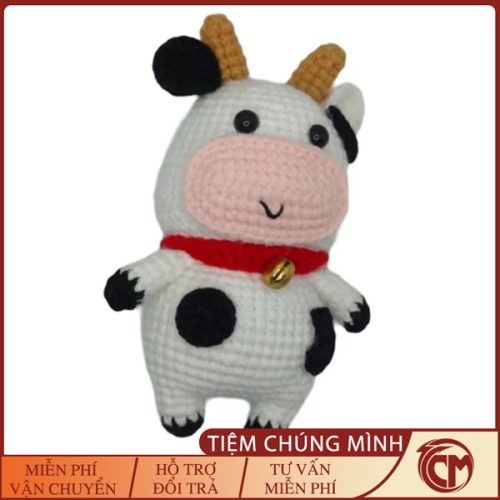 Móc khóa len Bò Sữa