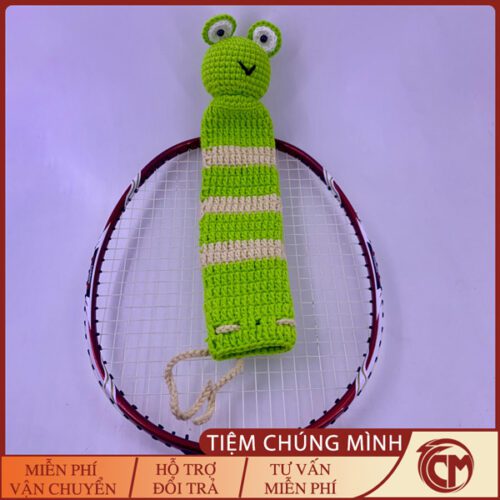 Bọc bảo vệ cán vợt cầu lông đan len - Ếch xanh