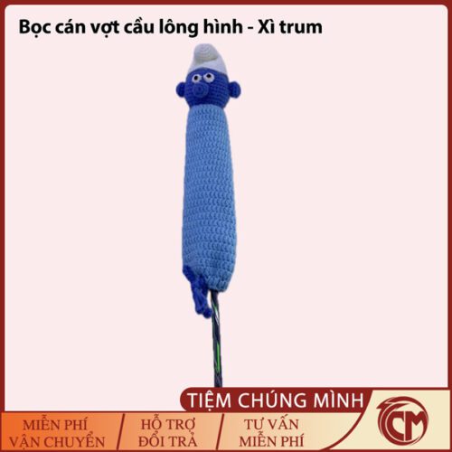 Bọc cán vợt cầu lông hình thú móc len - Xì trum