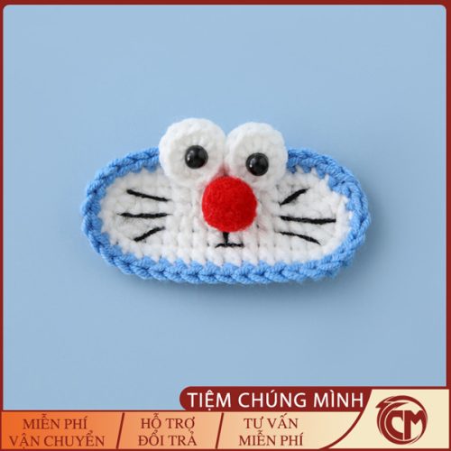 Kẹp tóc len cho bé hình Doremon dễ thương