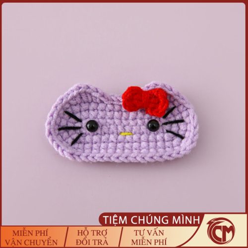 Kẹp tóc Hello Kitty bằng len handmade