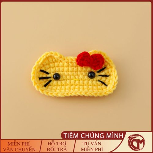 Kẹp tóc Hello Kitty bằng len handmade