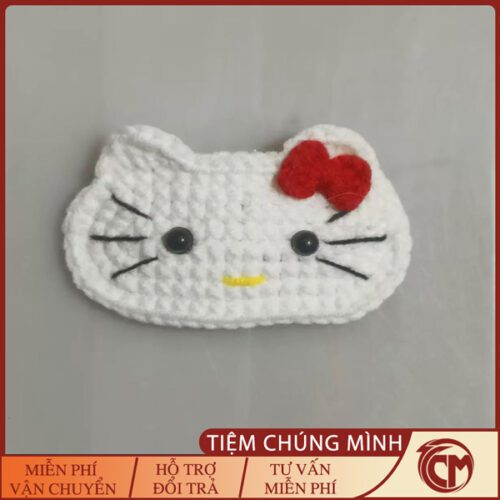 Kẹp tóc Hello Kitty bằng len handmade