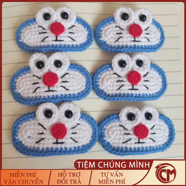 Kẹp tóc len cho bé hình Doremon