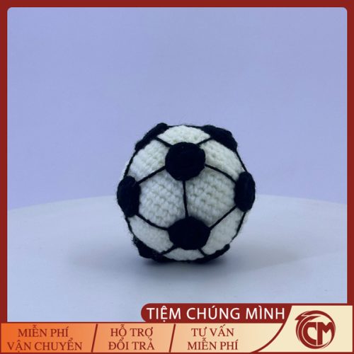 Móc khóa bóng đá đan len handmade