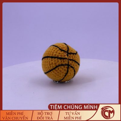 Móc khóa bóng rổ đan len