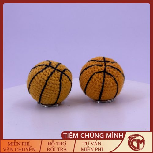 Móc khóa bóng rổ đan len