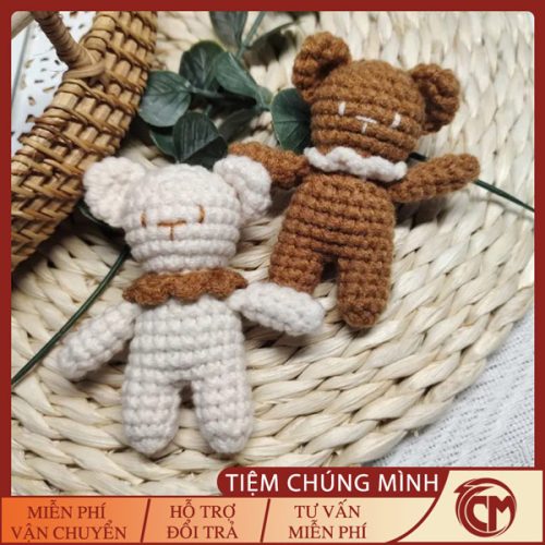 Móc khoá len cặp đôi gấu dễ thương