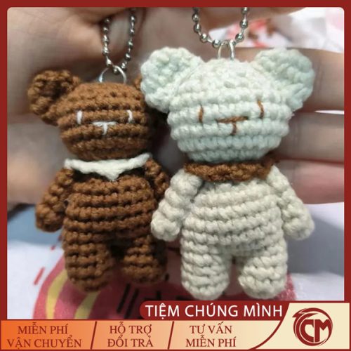 Móc khoá len cặp đôi gấu dễ thương