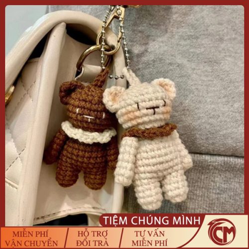 Móc khoá len cặp đôi gấu dễ thương