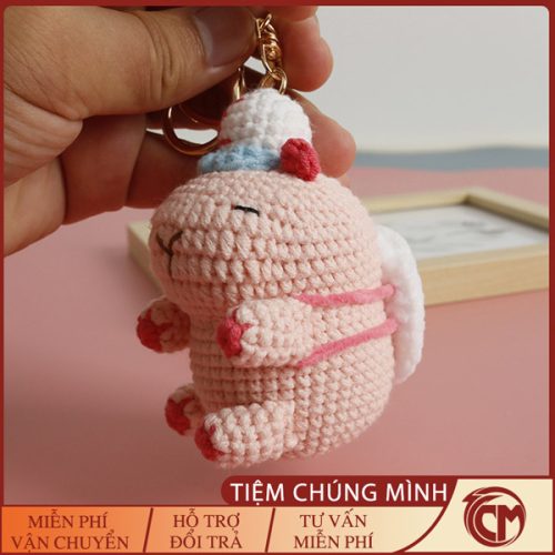 Móc khóa len Capybara handmade