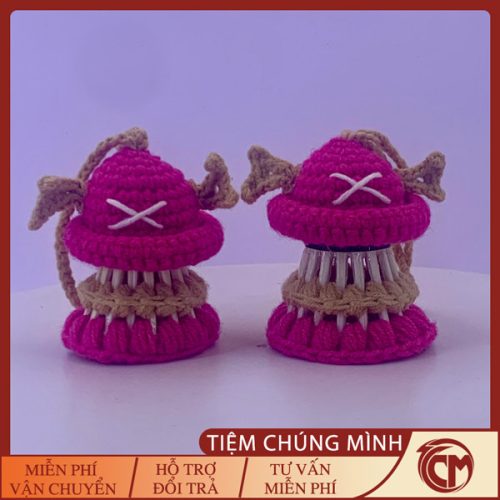 Móc khóa cầu lông Chopper bằng len