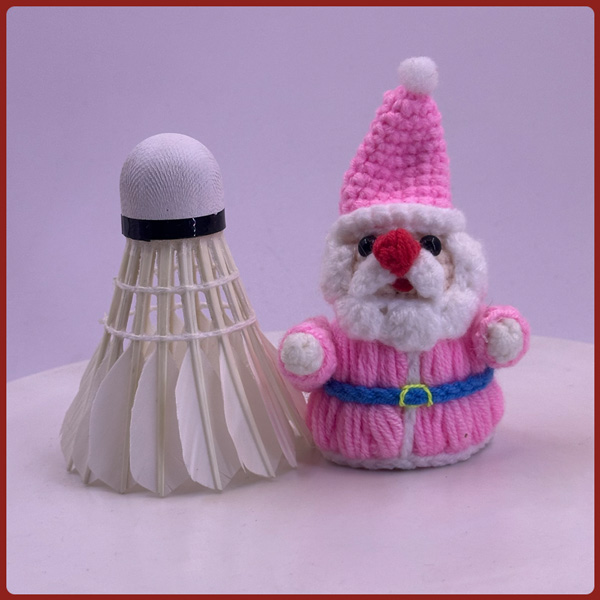 Móc khoá cầu lông ông già Noel đan len Handmade