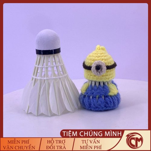 Móc khóa cầu lông hình minion
