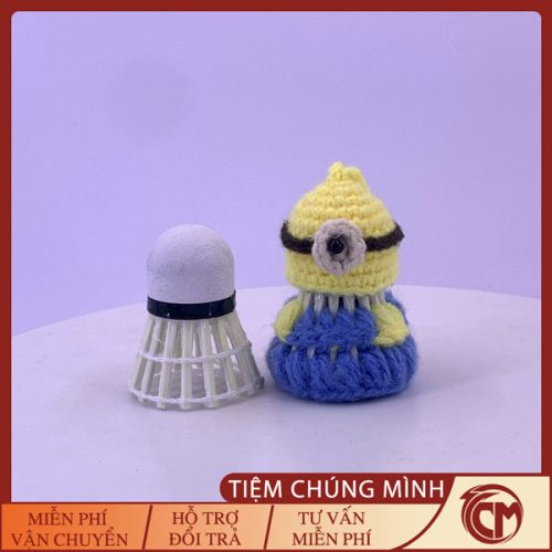 Móc khóa cầu lông hình minion