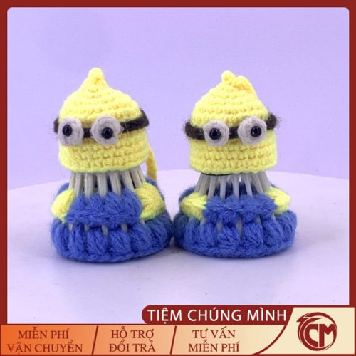 Móc khóa cầu lông hình minion