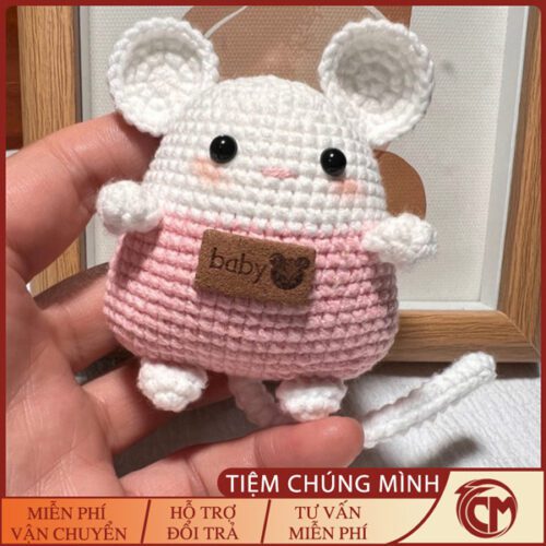 Móc khoá len chuột Hamster đuôi dài