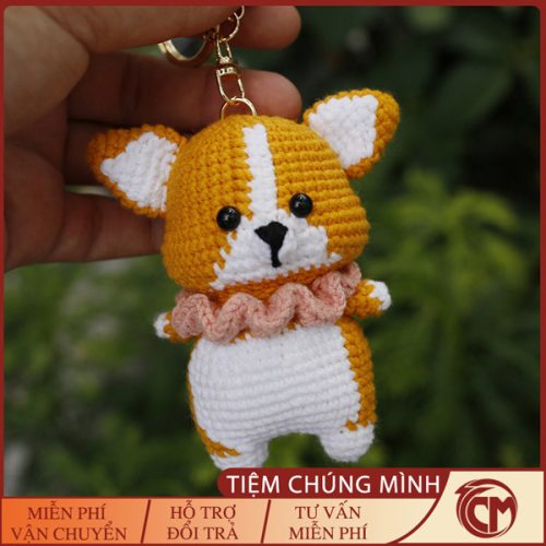Móc khóa len chó Corgi