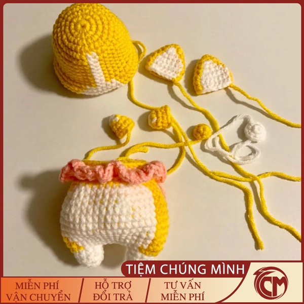Chú chó Corgi đan len Handmade 