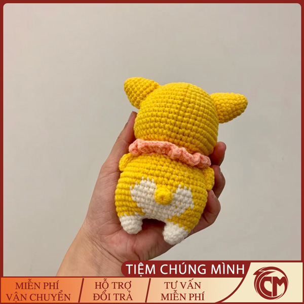 Chú chó Corgi đan len Handmade 
