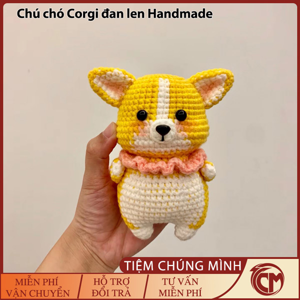 Chú chó Corgi đan len Handmade 
