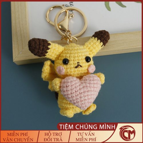Móc khóa Pikachu đan len
