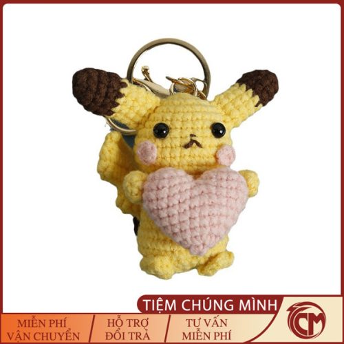Móc khóa Pikachu đan len