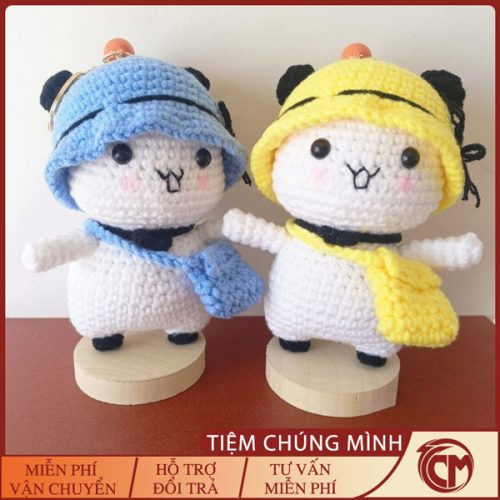 Chân đế gỗ ghim búp bê, thú len Handmade