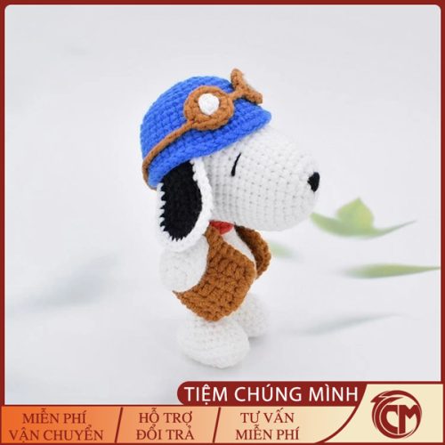 Chú Chó Snoopy đan len - Móc khóa Handmade