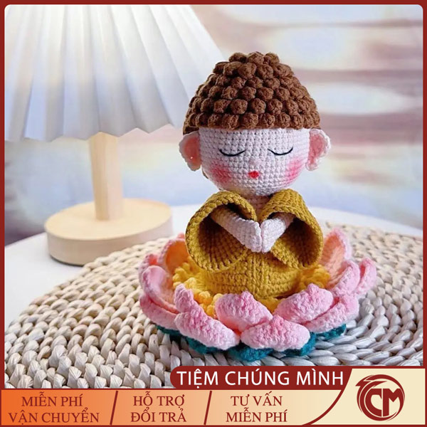 Đức phật ngồi thiền móc len Handmade