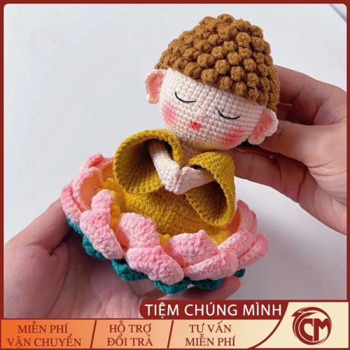 Đức phật ngồi thiền móc len Handmade