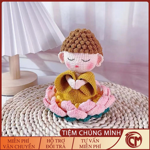 Đức phật ngồi thiền móc len Handmade