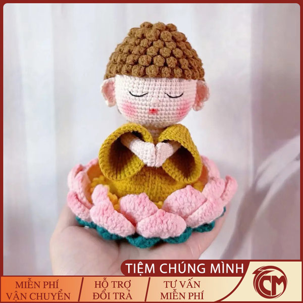 Đức phật ngồi thiền móc len Handmade