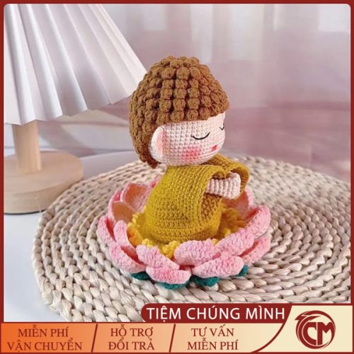Đức phật ngồi thiền móc len Handmade
