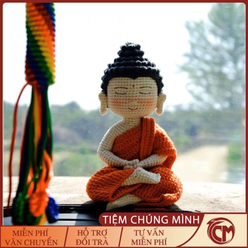 Phật Thích Ca ngồi thiền đan len handmade