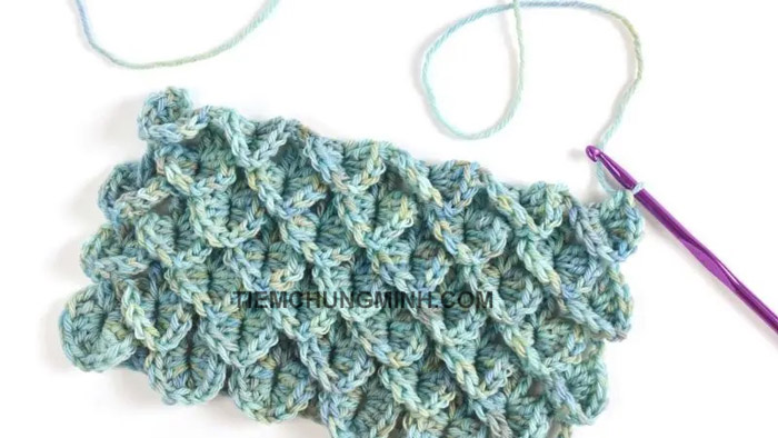 Các mũi móc len nâng cao - Mũi Vảy Rồng / Vảy Cá (Crocodile Stitch)