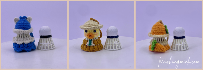 Móc khoá len cầu lông handmade